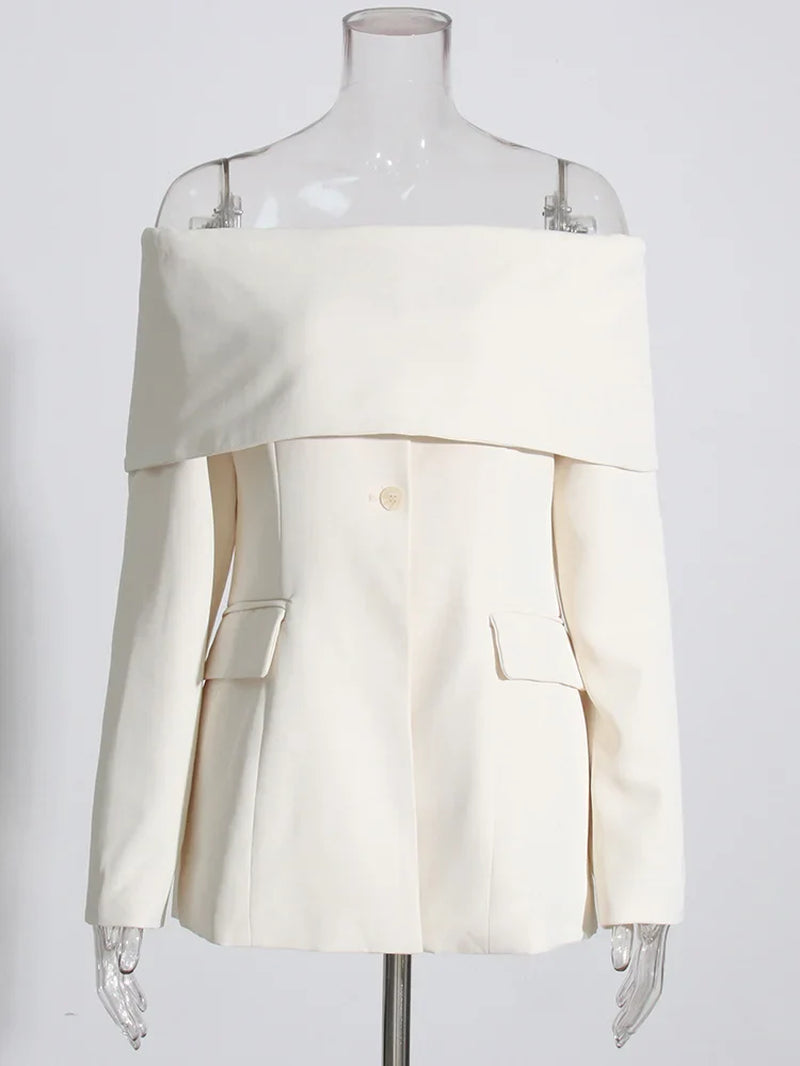 Ultimate Power Piece Fancy Pantsuit off the Shoulder Blazer | Suit Coat | Modern Blazer Pantsuit | Womens Suit Jacket
