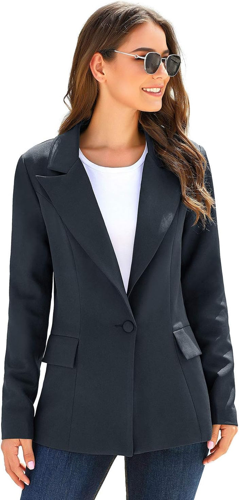 Women'S Casual Long Sleeve Lapel Button Slim Work Office Blazer Jacket