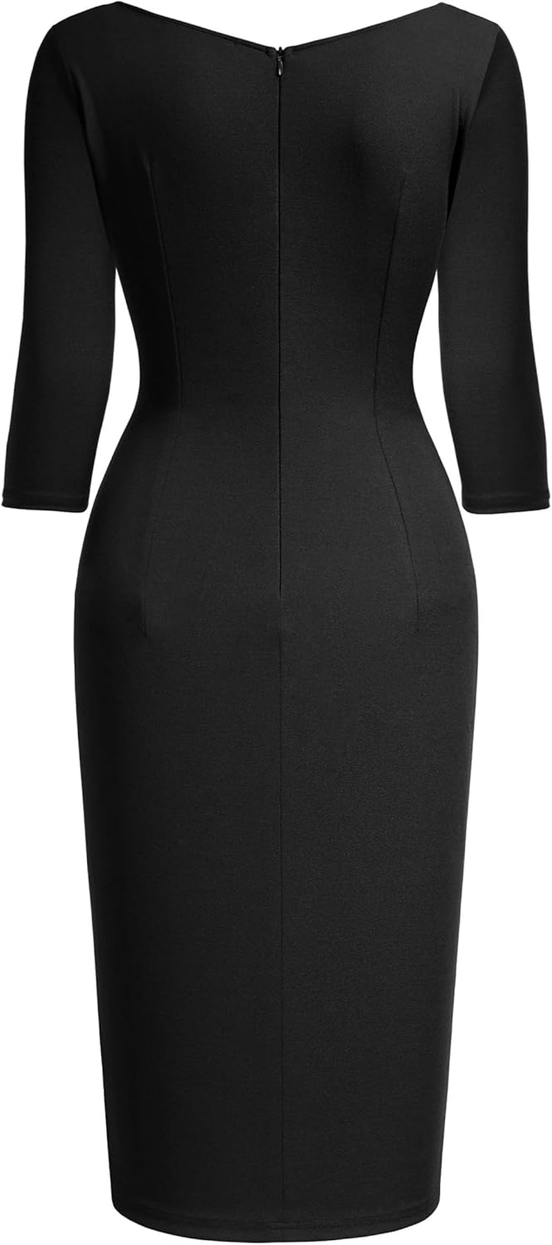 Women'S Retro Classy V-Neck Stretch Business Wrap Bodycon Dress