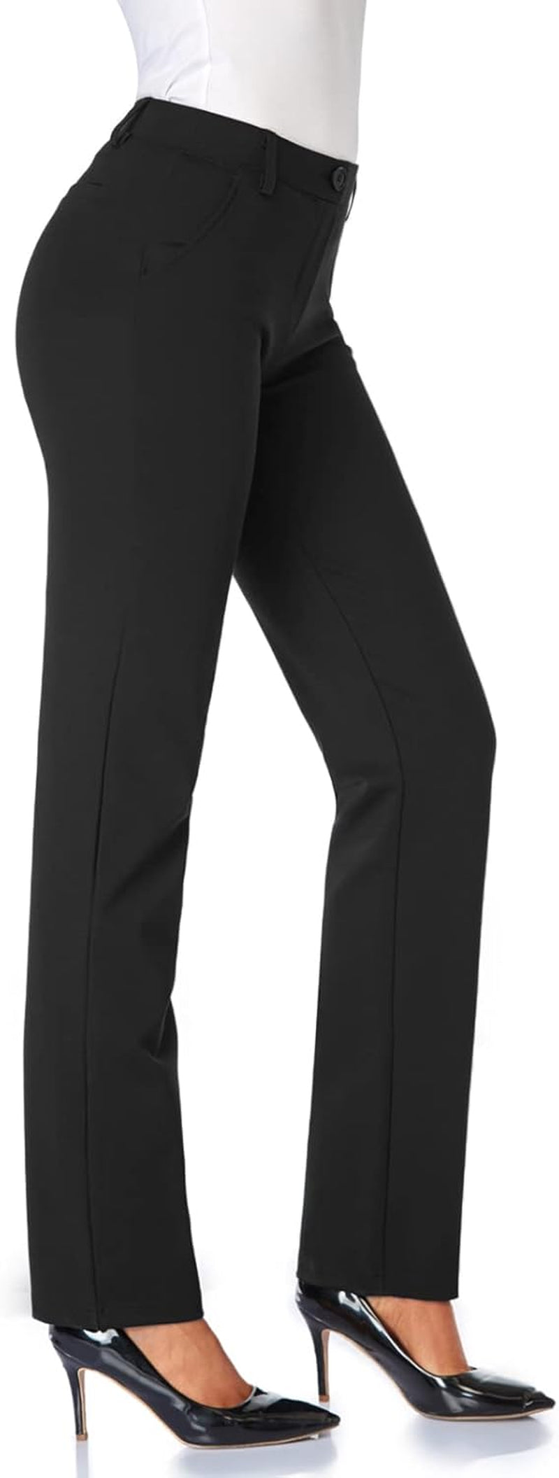 Women'S 28''/30''/32''/34'' Stretchy Straight Dress Pants with Pockets Tall, Petite, Regular for Office Work Business
