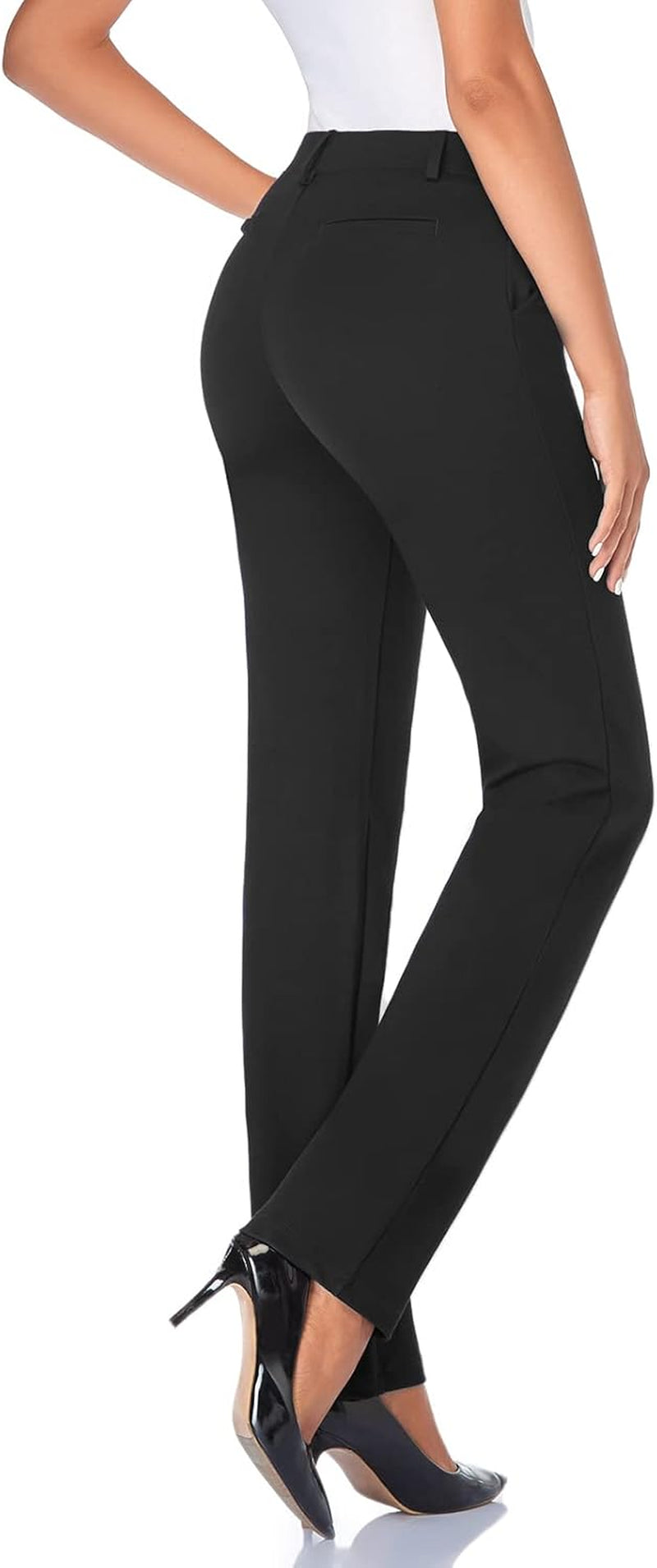 Women'S 28''/30''/32''/34'' Stretchy Straight Dress Pants with Pockets Tall, Petite, Regular for Office Work Business