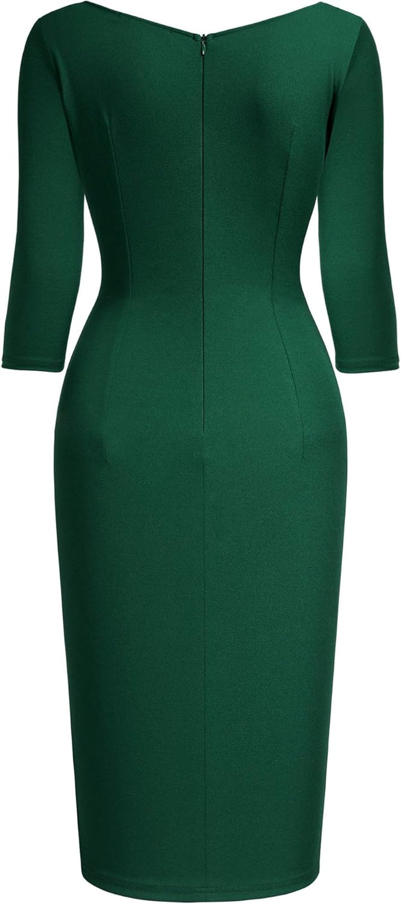 Women'S Retro Classy V-Neck Stretch Business Wrap Bodycon Dress