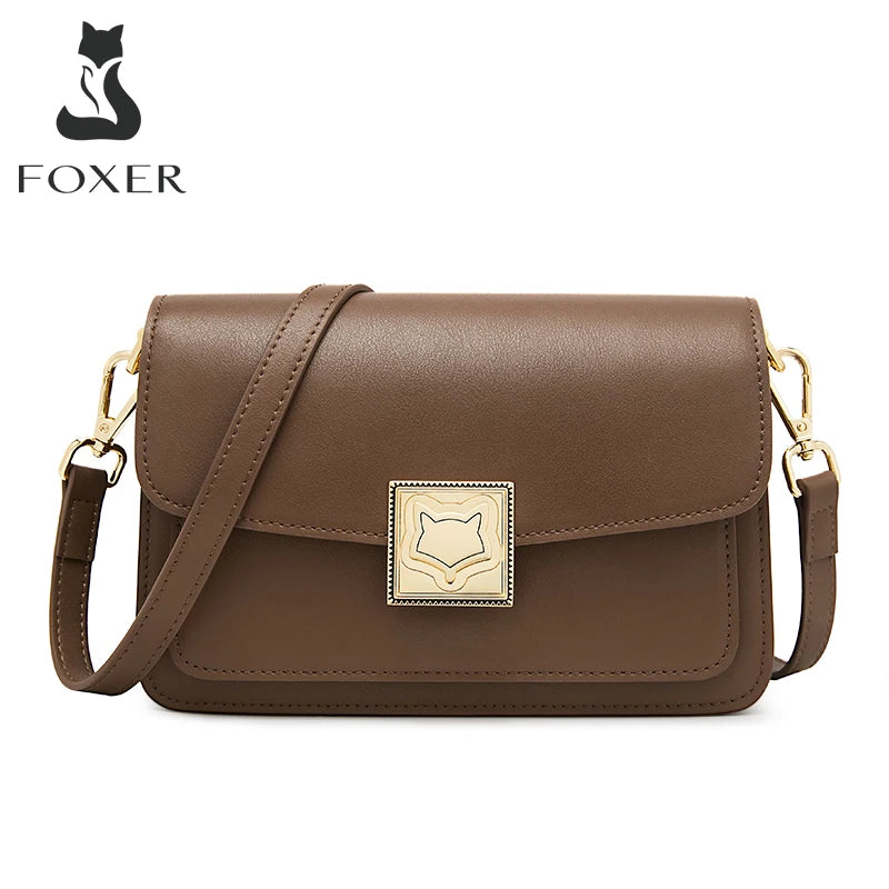 Fashion Organ Box Bag Ladies Autumn Winter Retro Shoulder Bag Temperament Women'S Messenger Bag Split Leather Square Bag