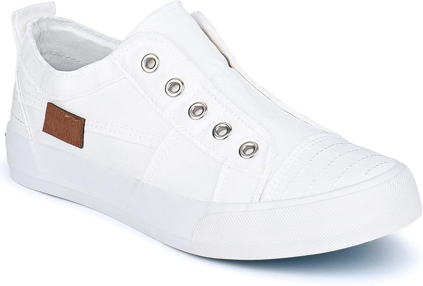 Womens Fashion Slip on Sneakers Walking Shoes for Women No Lace Flats Low Top Canvas Shoes Trendy Comfort Casual Tennis Shoes for Women