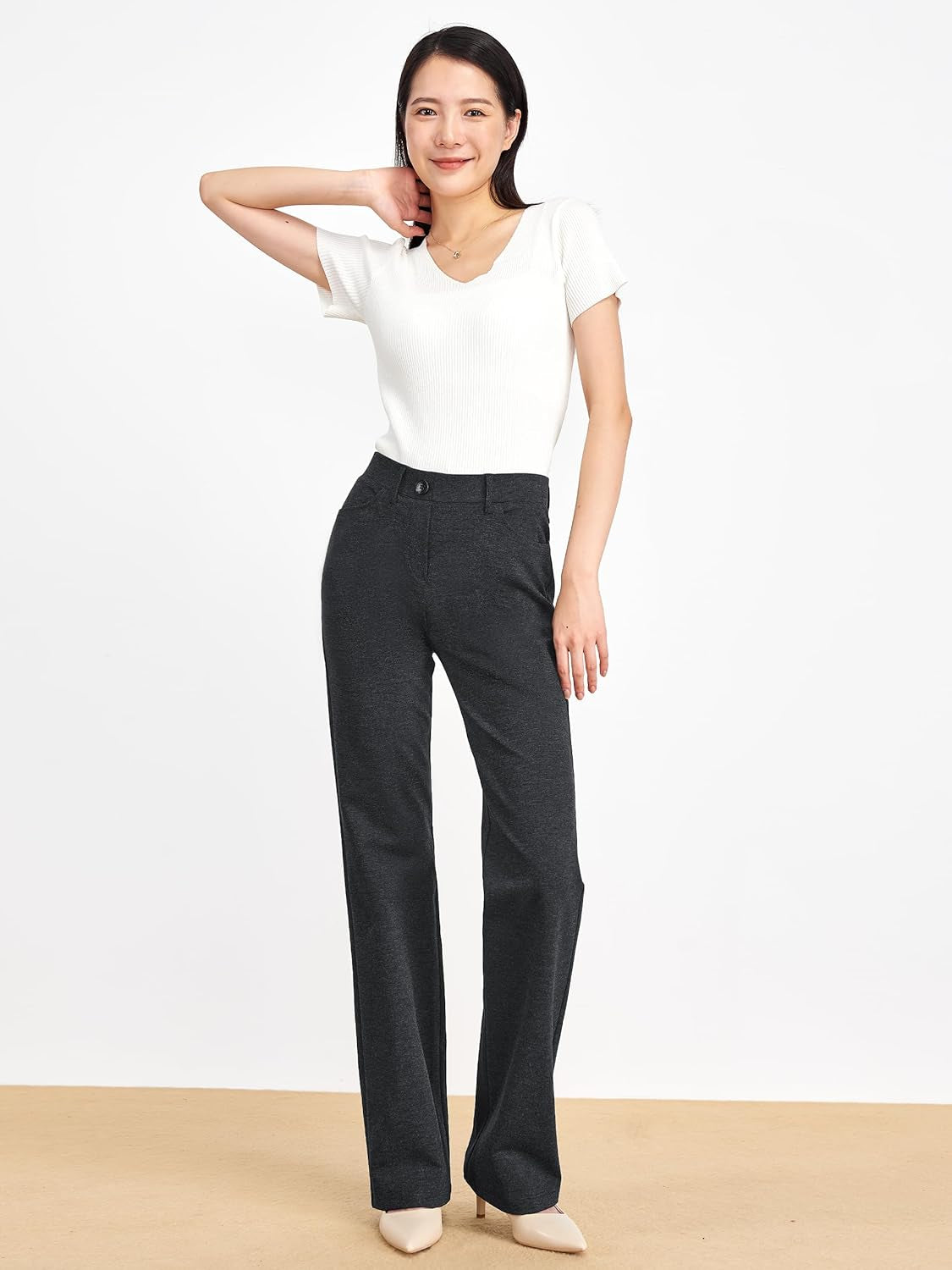 Women'S 28''/30''/32''/34'' Stretchy Bootcut Dress Pants with Pockets Tall, Petite, Regular for Office Work Business