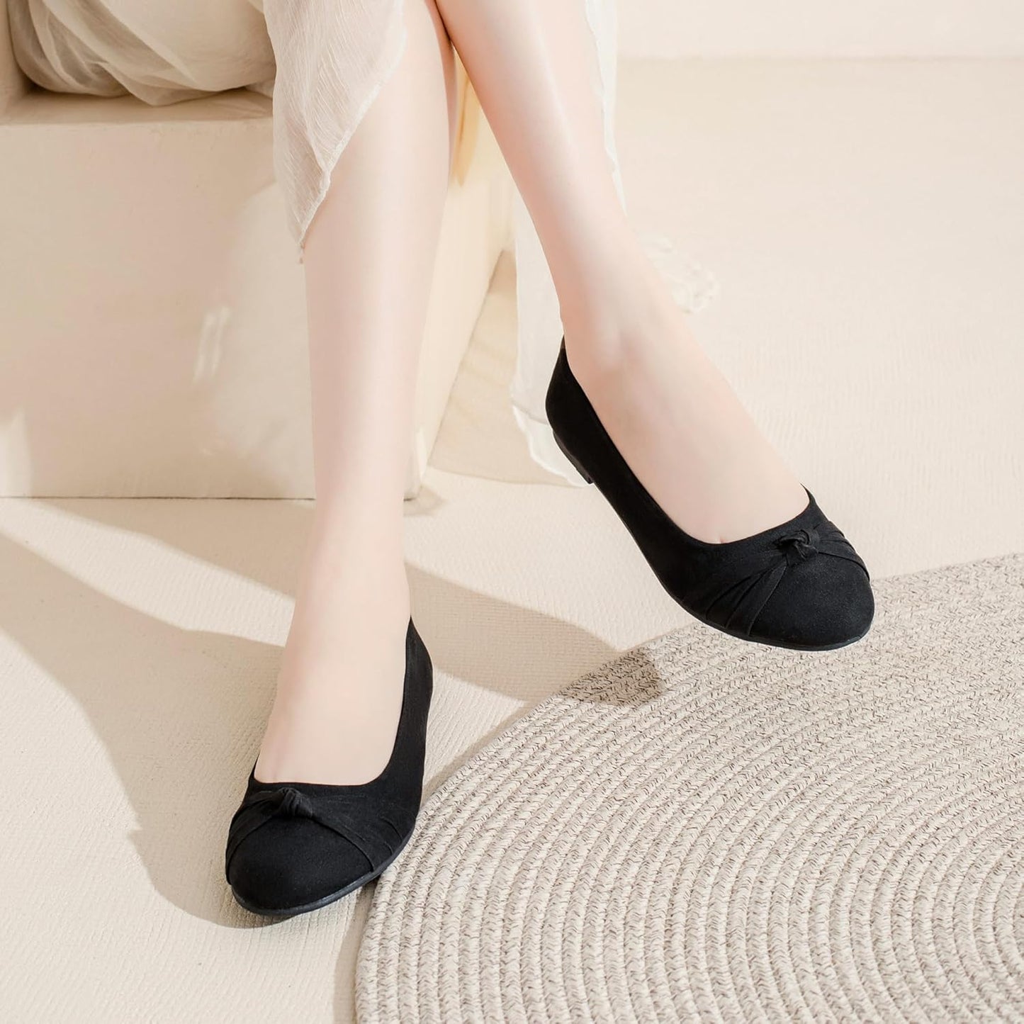 Women'S Wide Width Flat Shoes, Classic Soft round Toe Design Ballet Flats.