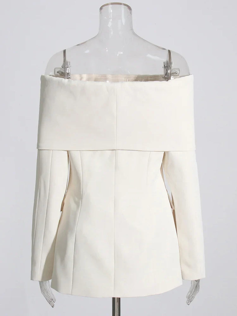 Ultimate Power Piece Fancy Pantsuit off the Shoulder Blazer | Suit Coat | Modern Blazer Pantsuit | Womens Suit Jacket
