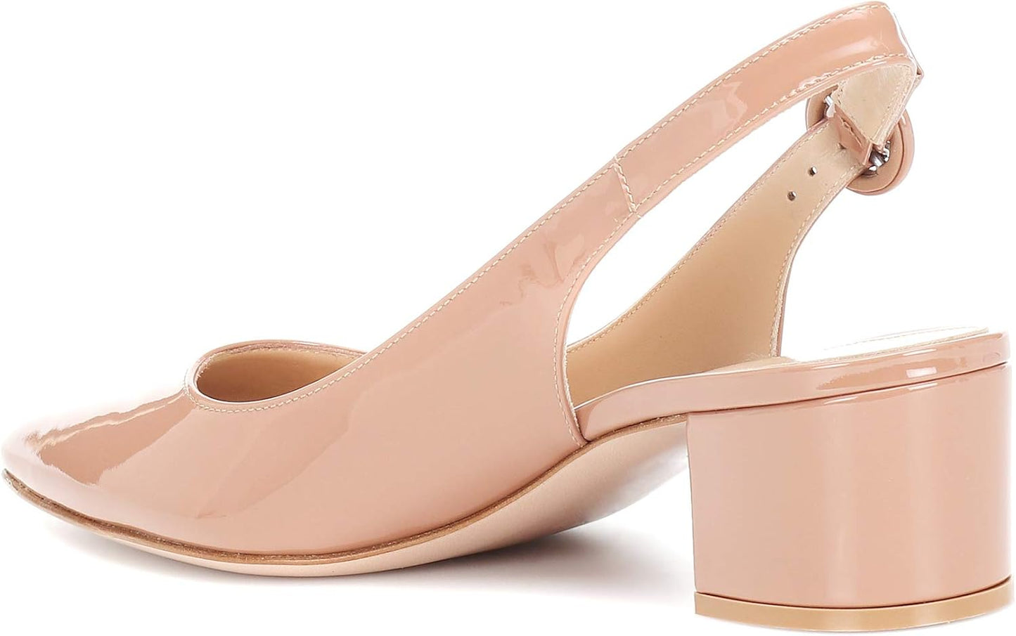 Women'S Pointed Toe Pumps Slingback Block Heels Ankle Straps Chic Office Dress Shoes 2 Inches
