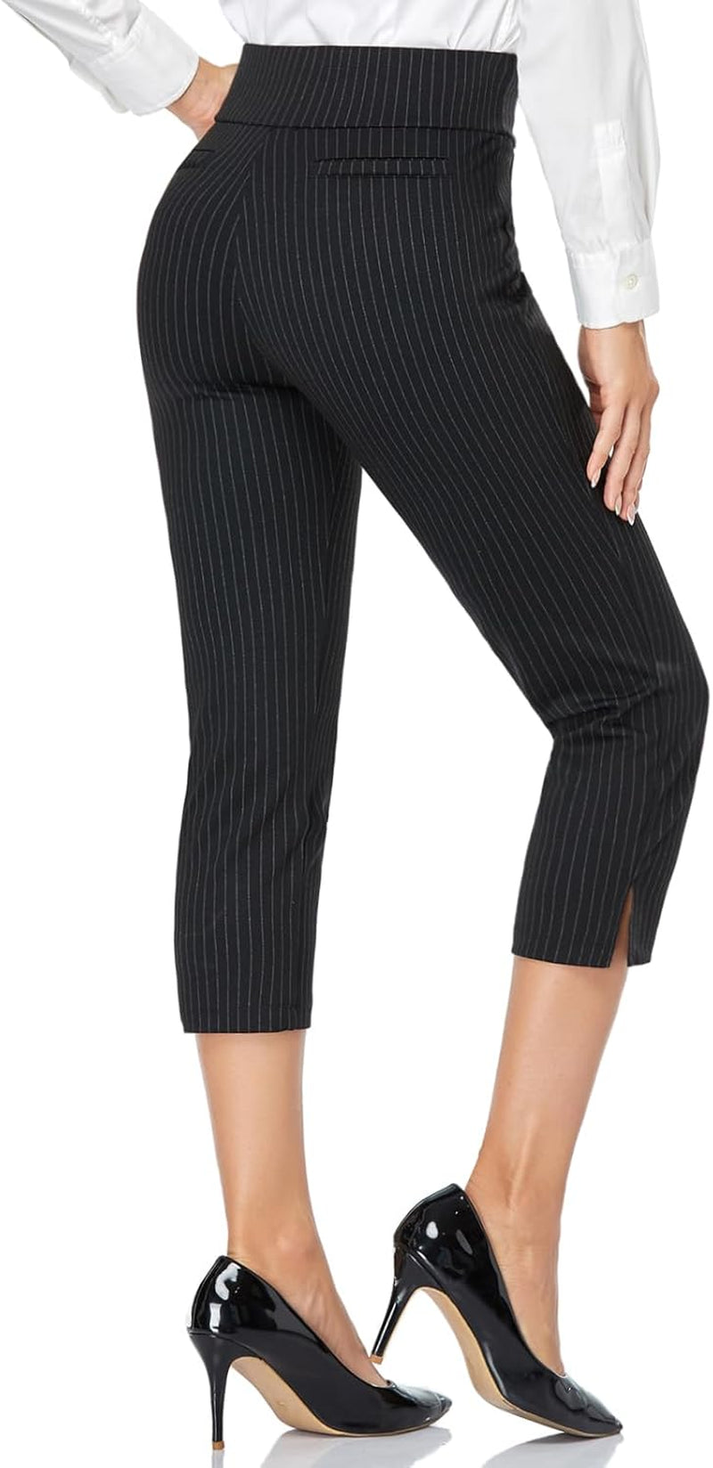 Women'S Capri Dress Pants 19"/20.5" Stretch High-Waist Crop Office Work Pants Summer Casual Capris Slacks Yoga