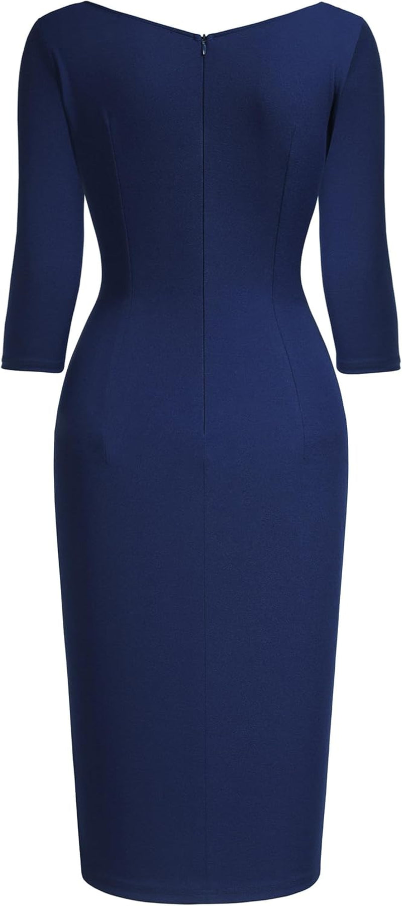 Women'S Retro Classy V-Neck Stretch Business Wrap Bodycon Dress