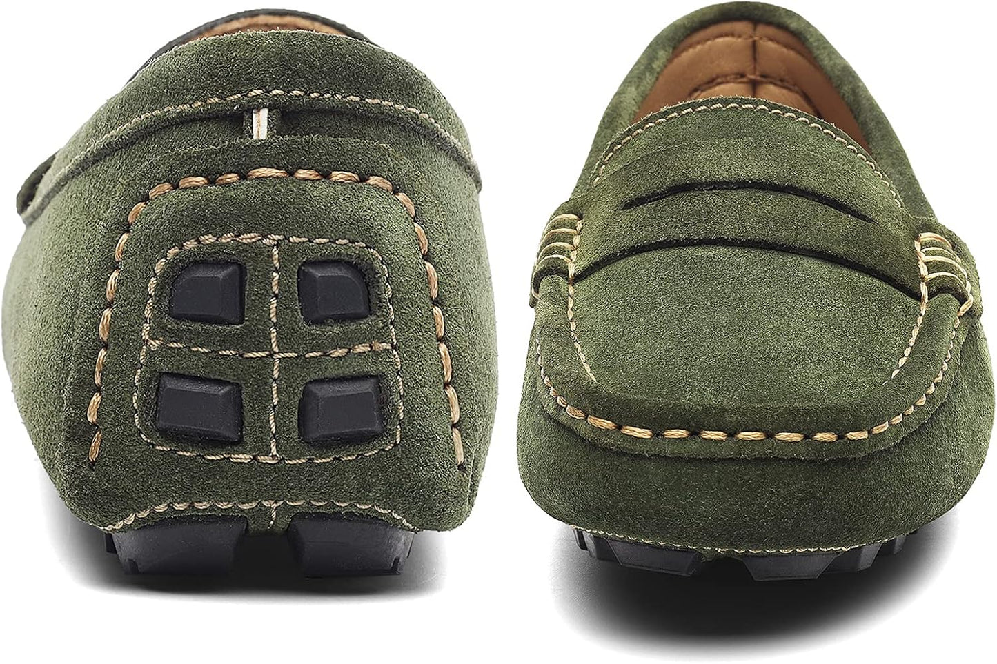 Women'S Suede Leather Casual Penny Loafers Retro Ladies Moccasins Driving Mocs Comfort Slip-On Fashion Boat Shoes Classic Flats