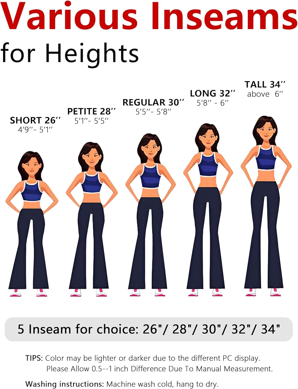Women'S 28''/30''/32''/34'' Stretchy Bootcut Dress Pants with Pockets Tall, Petite, Regular for Office Work Business