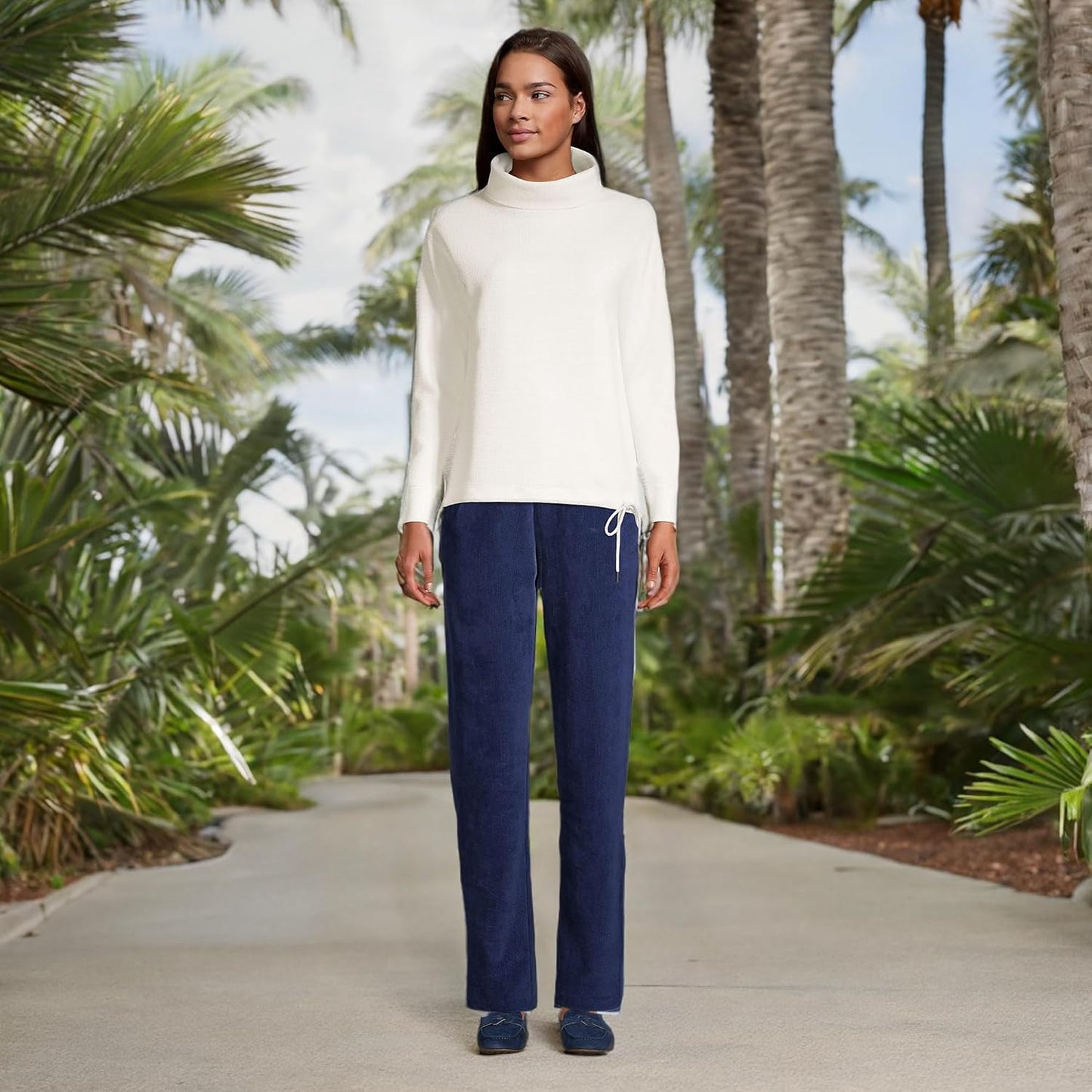 Women'S Sport Knit High Rise Corduroy Pants