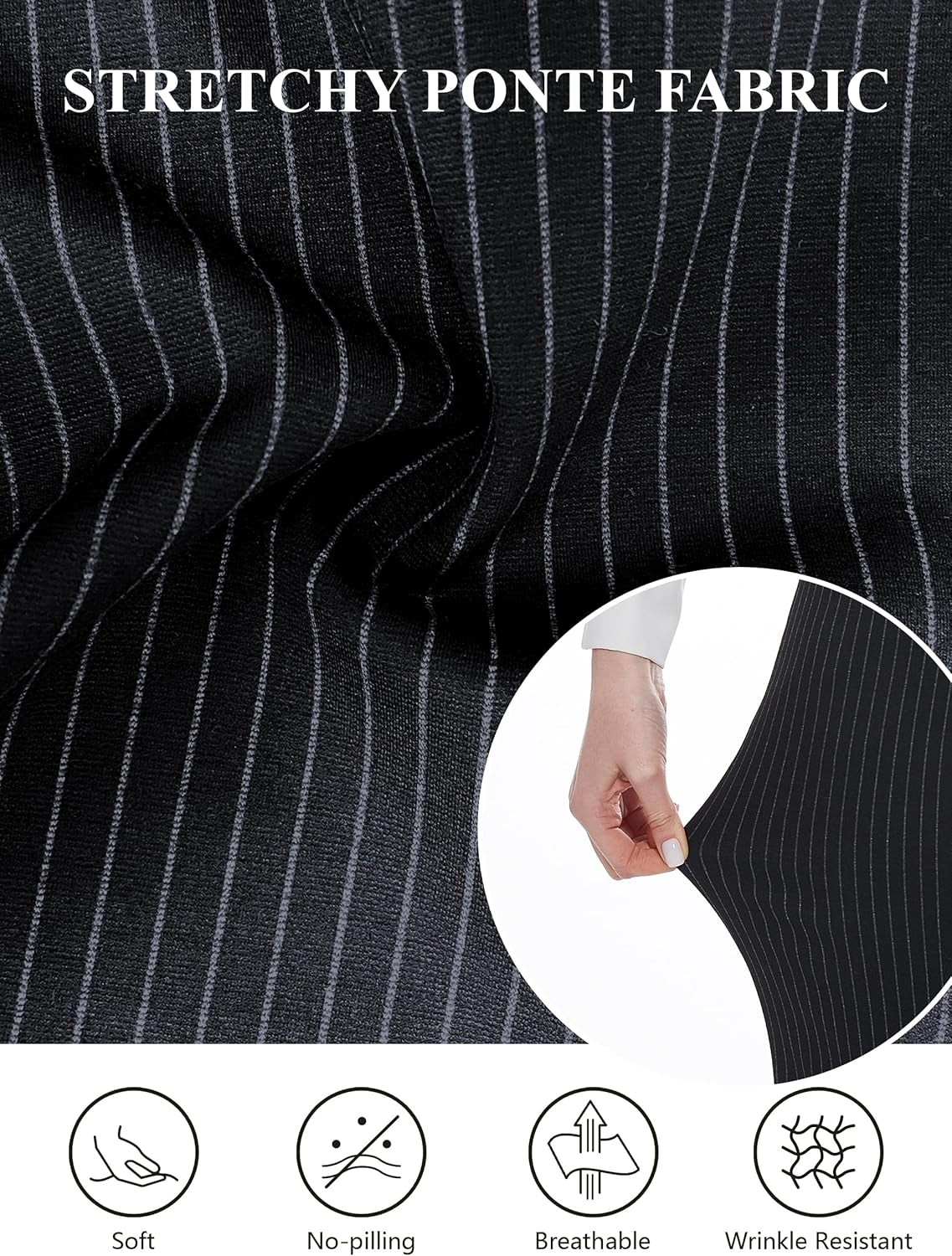 Women'S Capri Dress Pants 19"/20.5" Stretch High-Waist Crop Office Work Pants Summer Casual Capris Slacks Yoga