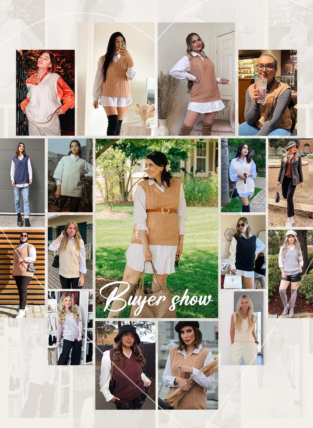 Women'S Vintage Sleeveless Sweater Vest Knitted Pullover Top for Fall
