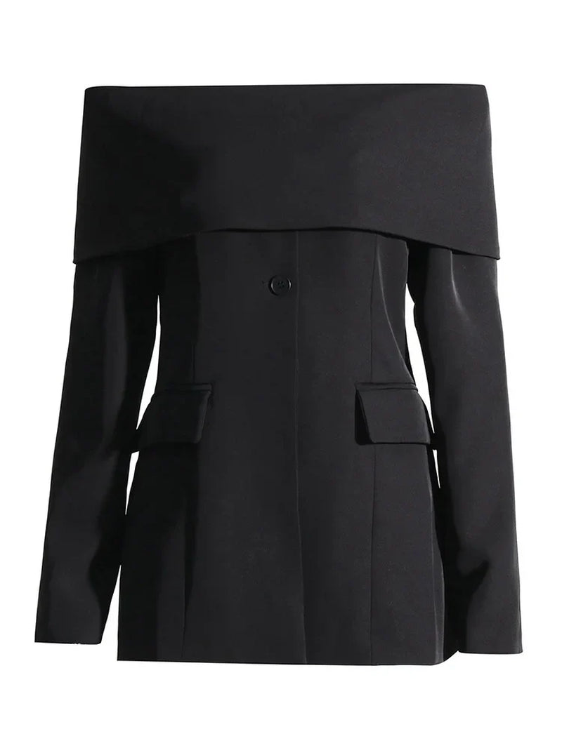 Ultimate Power Piece Fancy Pantsuit off the Shoulder Blazer | Suit Coat | Modern Blazer Pantsuit | Womens Suit Jacket