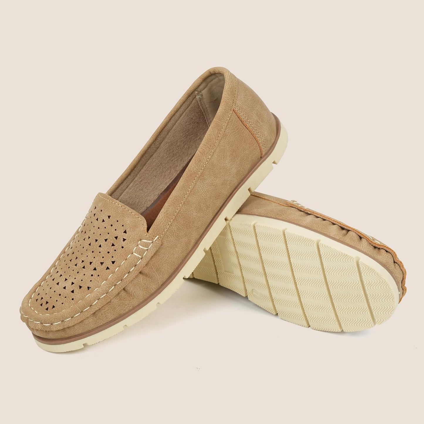 Womens Penny Loafers Breathable Slip on Flat Shoes Moccasins