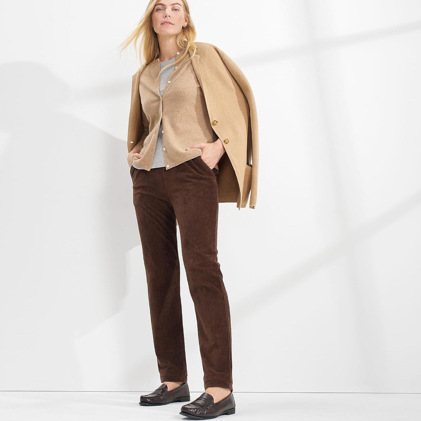 Women'S Sport Knit High Rise Corduroy Pants