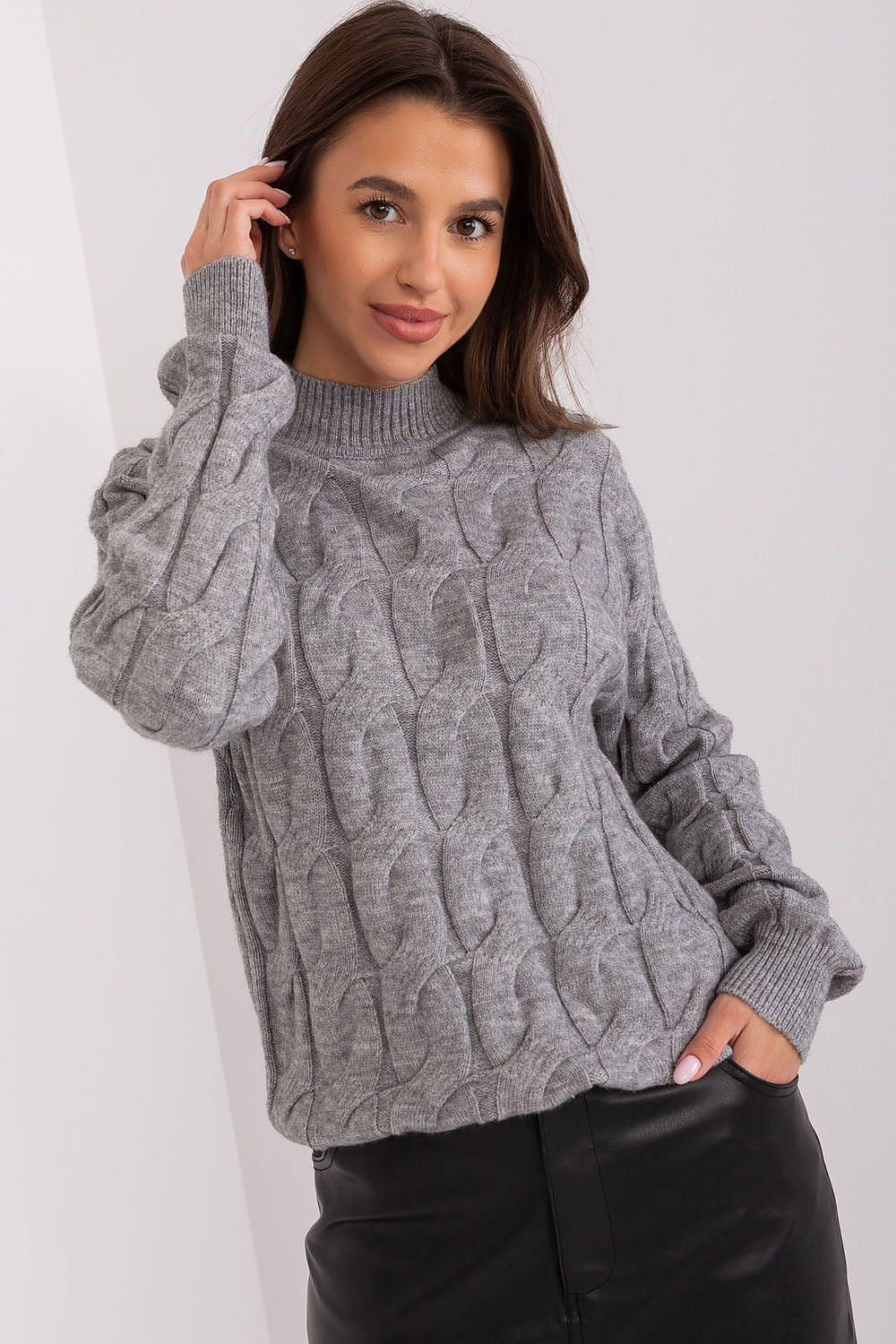 Elegant Women'S Textured Half Turtleneck Sweater