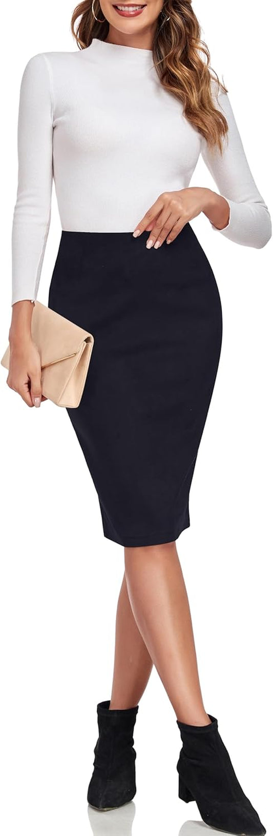Women'S Faux Suede Pencil Skirt