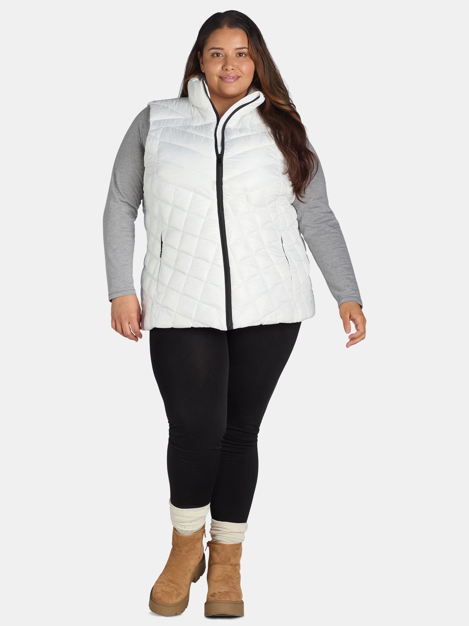 Chevron Quilted Puffer, Outerwear Vests (Women'S), Sizes 1X-3X