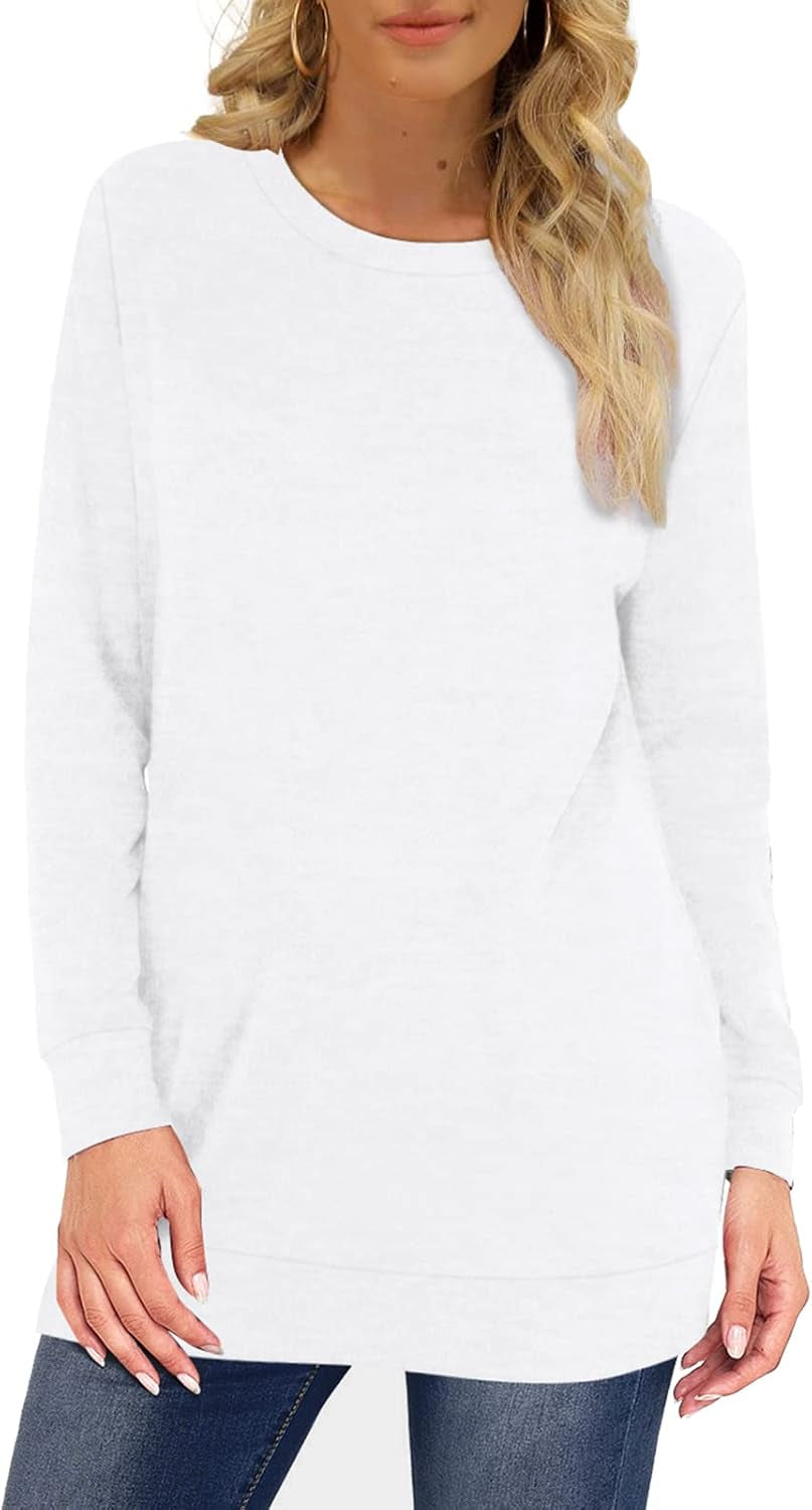 Sweatshirts for Women Crew Neck Long Sleeve Plain Fashion Casual Tops
