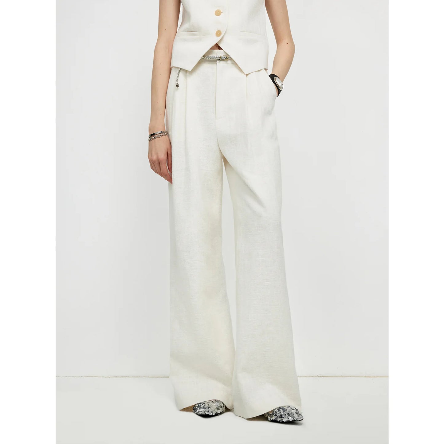 "Diary of an Old Friend" Customized Breathable Ramie Oversize Suit Vest Set