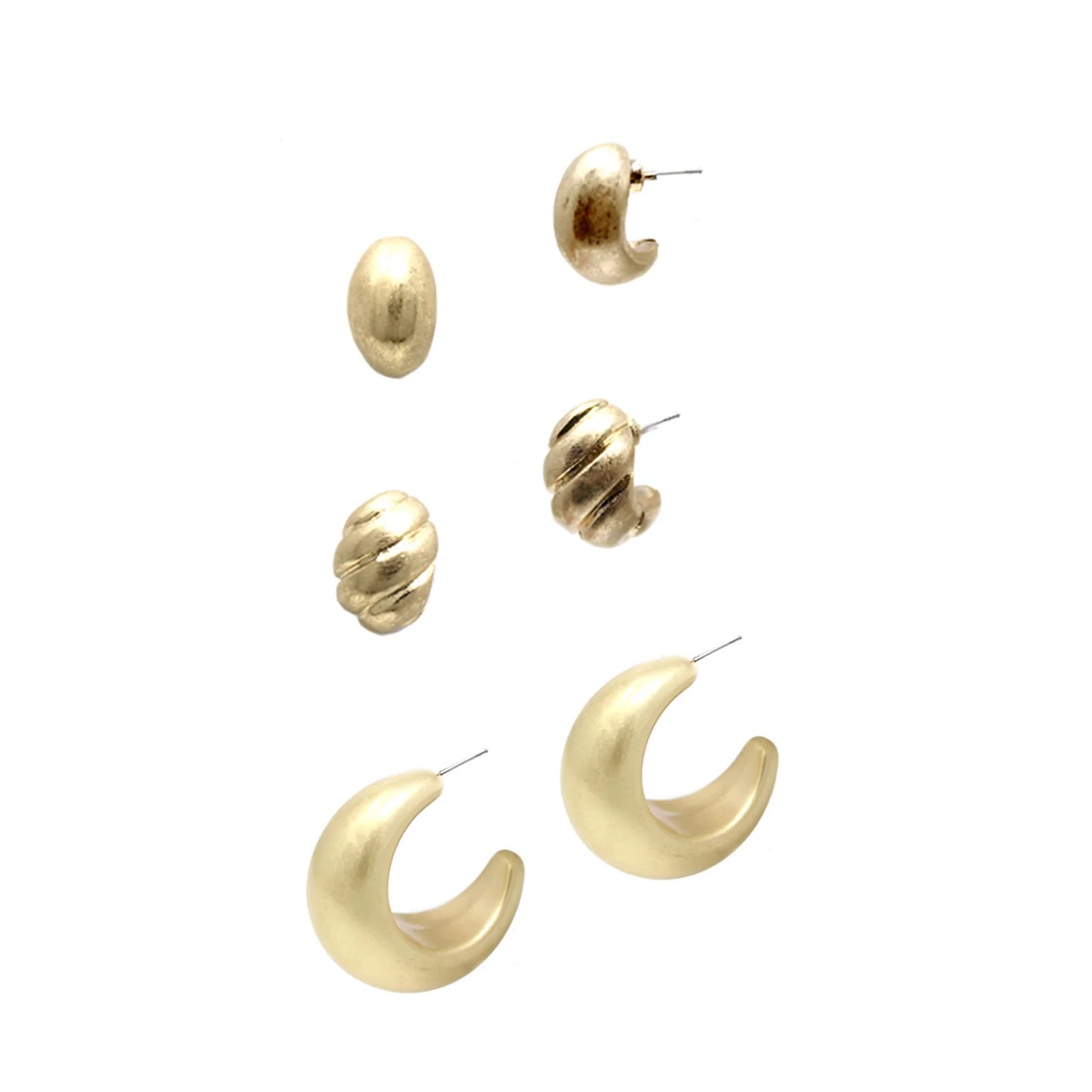 Set of 3, Perfect Mix Hoop Earrings