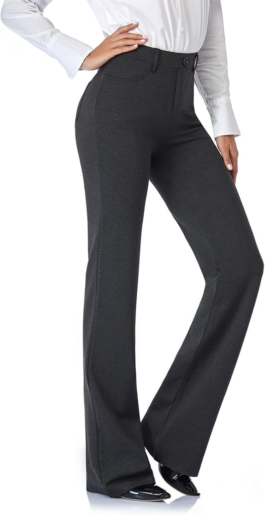 Women'S 28''/30''/32''/34'' Stretchy Bootcut Dress Pants with Pockets Tall, Petite, Regular for Office Work Business