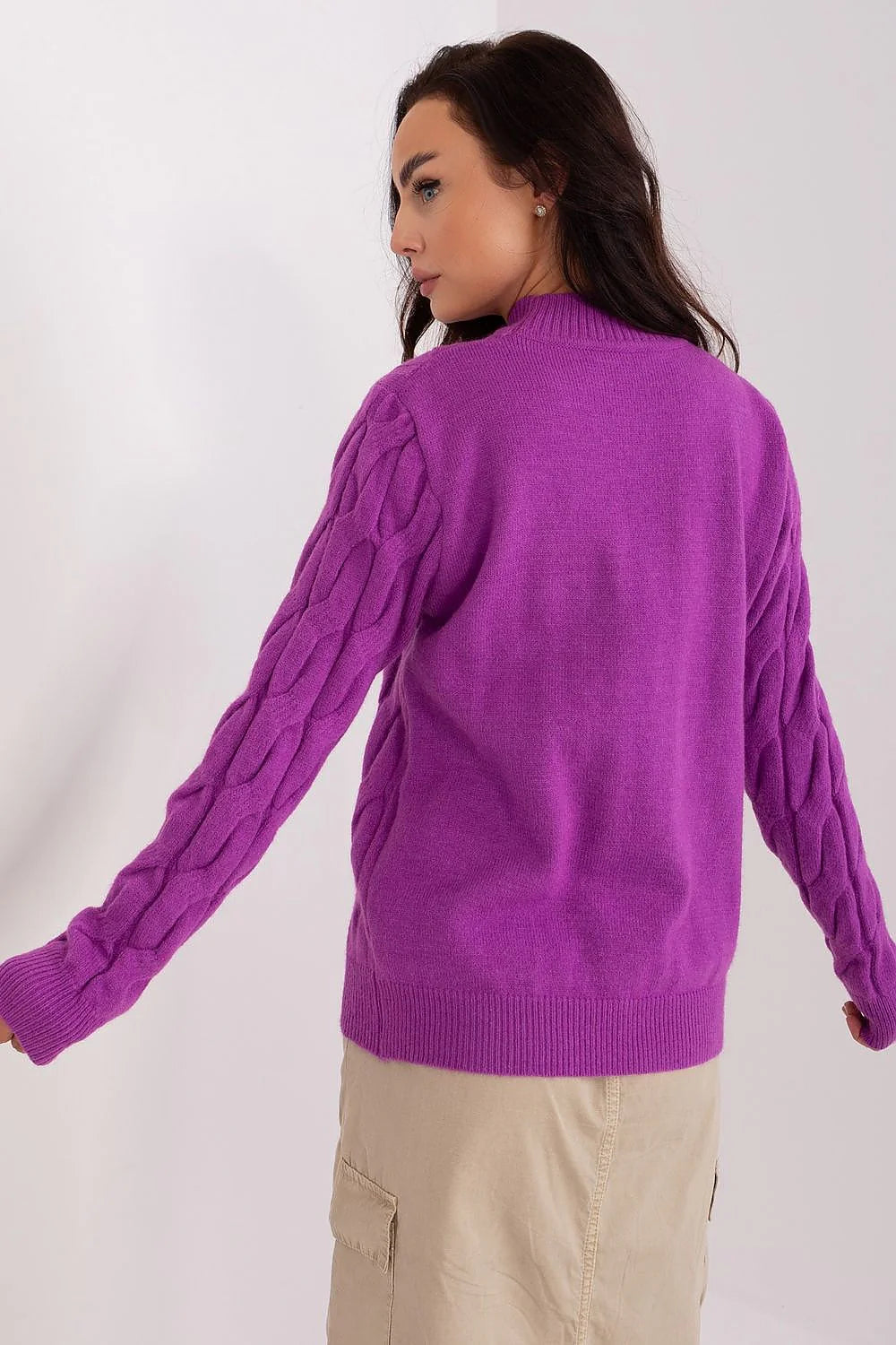 Elegant Women'S Textured Half Turtleneck Sweater