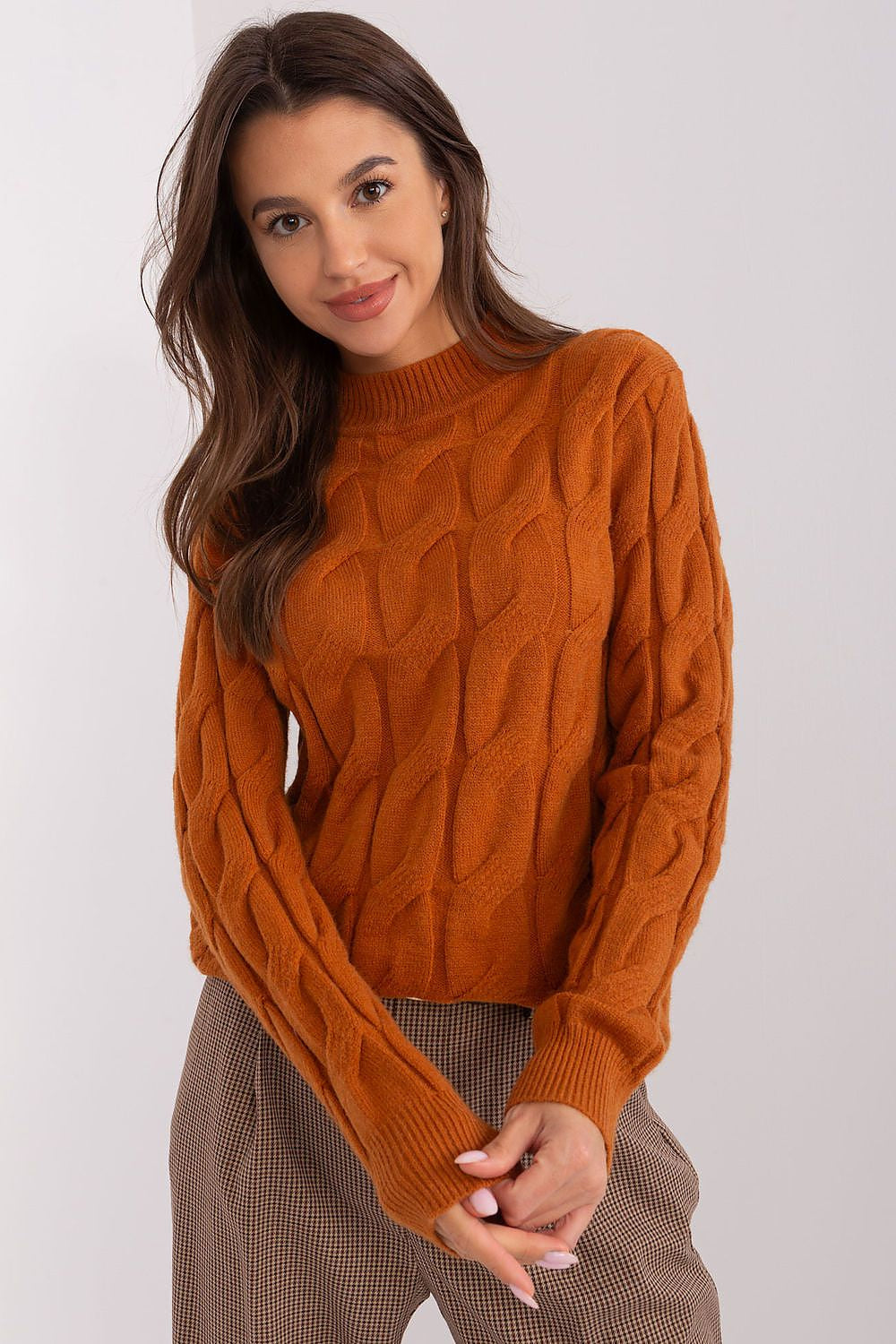 Elegant Women'S Textured Half Turtleneck Sweater