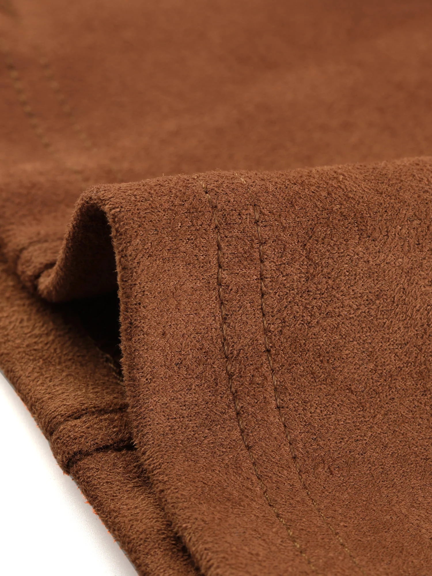 Faux Suede Casual Blazer for Women'S Lapel Collar Long Sleeve Work Office Jacket L Caramel