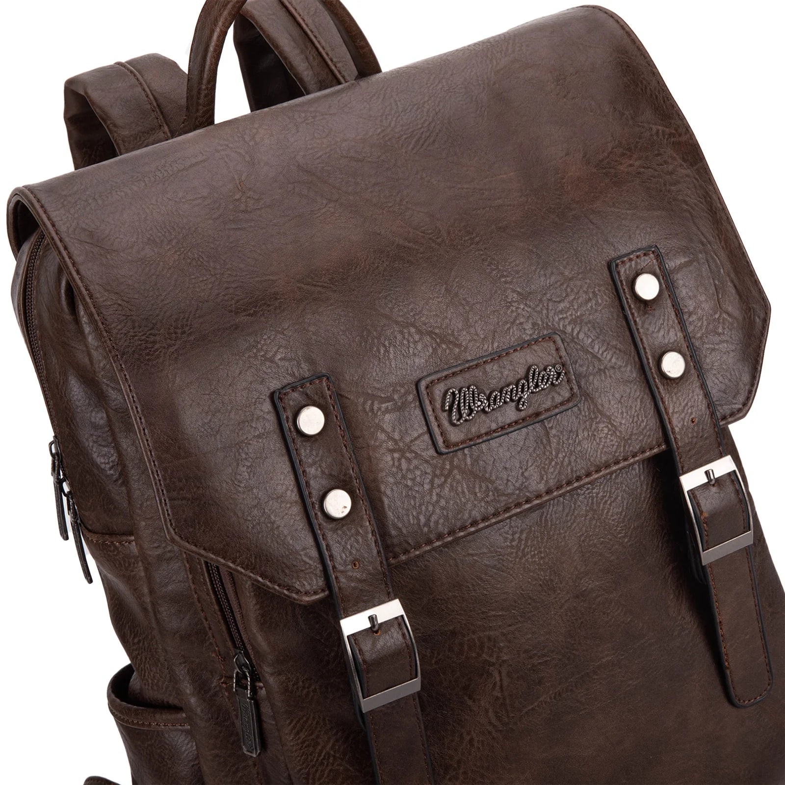 Wrangler Leather Backpack Purse for Women Laptop Backpack Fashion Pink Backpack, Coffee