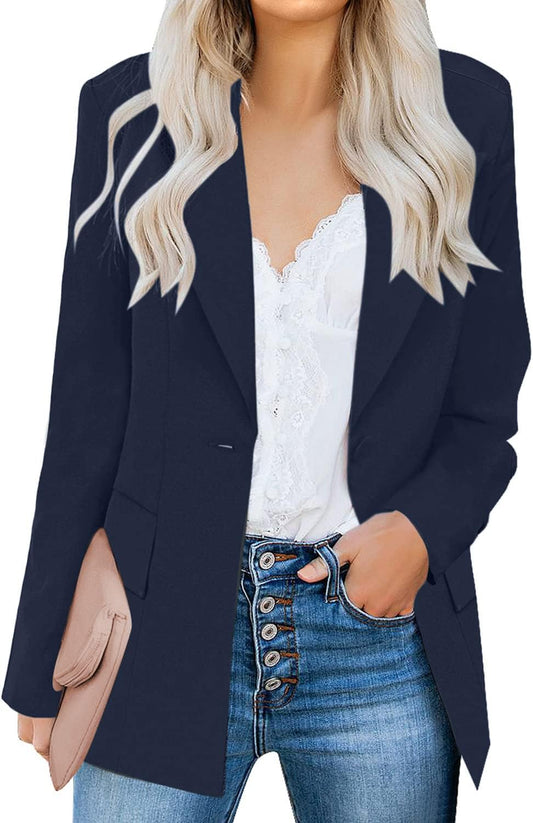 Women'S Casual Long Sleeve Lapel Button Slim Work Office Blazer Jacket