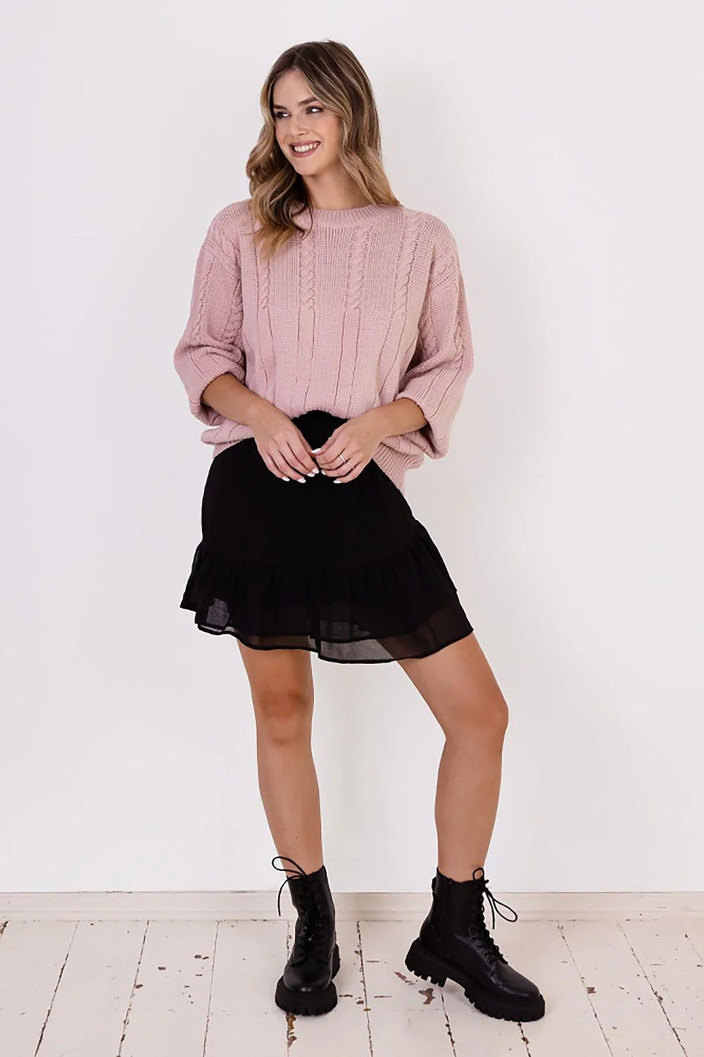 Elegant Vertical Knit Sweater MKM 187224
