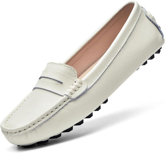 Women'S Genuine Leather Penny Loafers Classic Driving Moccasins Casual Slip on Comfort Women Loafer Shoes