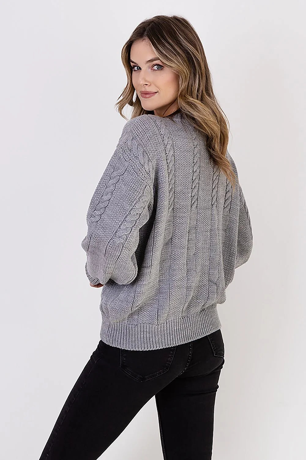 Elegant Vertical Knit Sweater MKM 187224