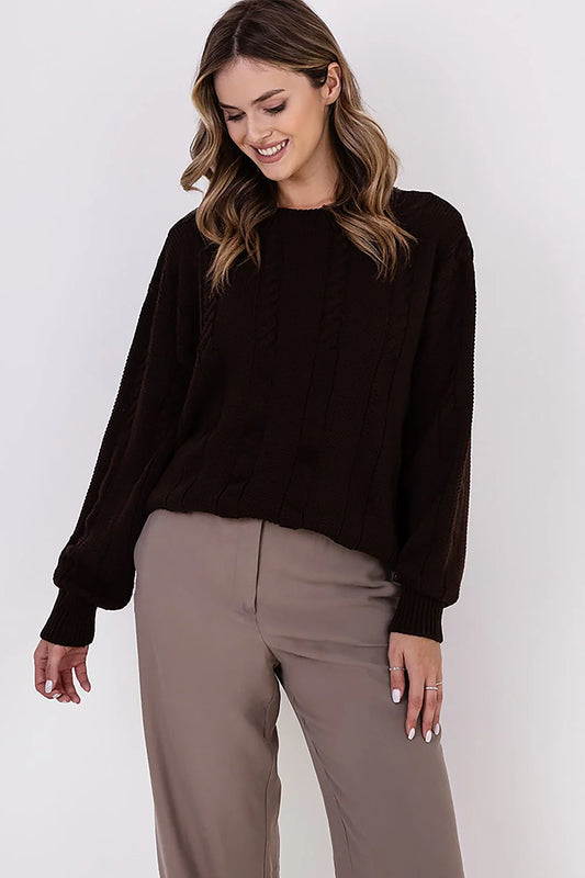 Elegant Vertical Knit Sweater MKM 187224
