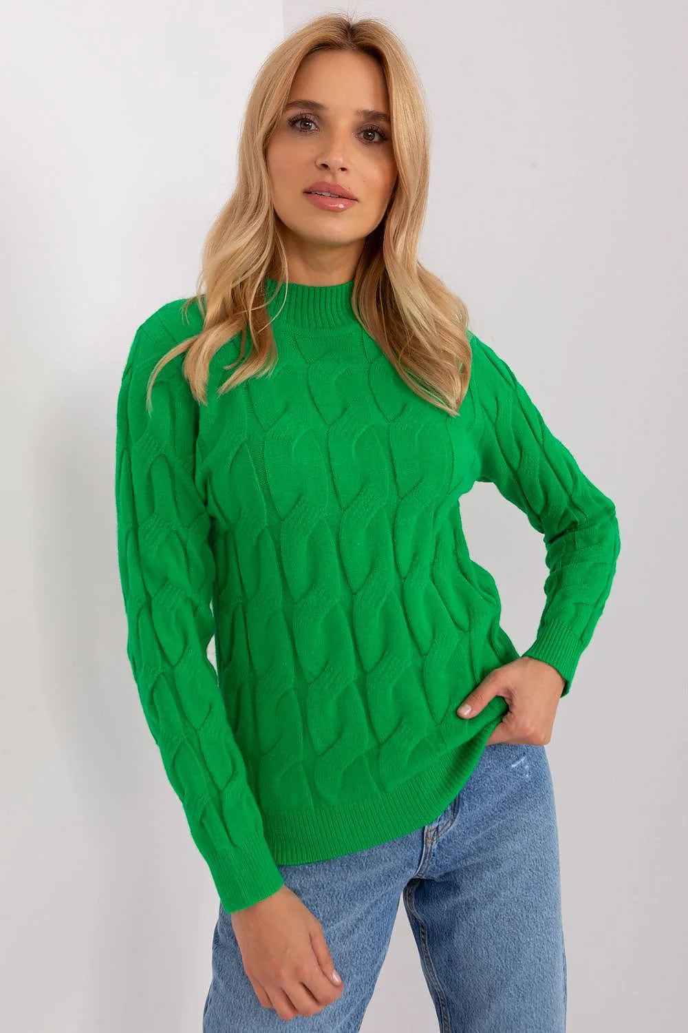 Elegant Women'S Textured Half Turtleneck Sweater
