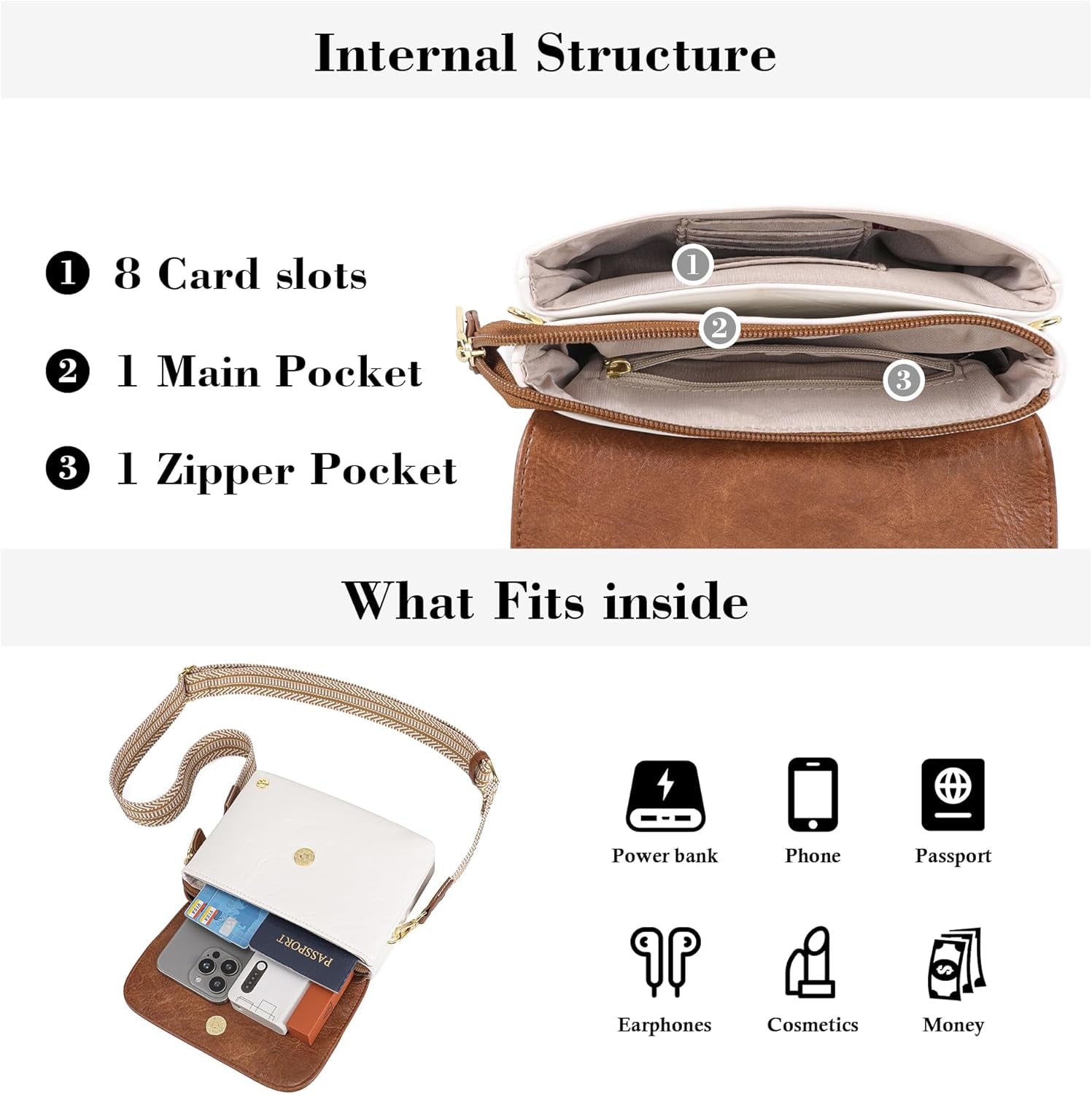 Soft Small Leather Crossbody Bags for Women RFID Blocking Travel Purses Handbags Cell Phone Purse