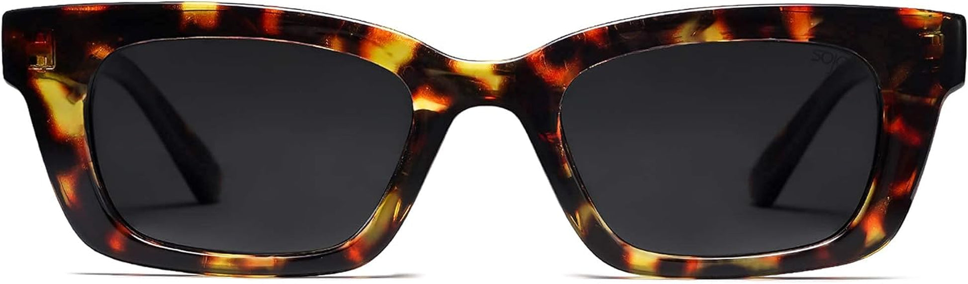 Rectangular Retro Skinny Sunglasses for Men and Women UNITY SJ2134 with Tortoise Frame/Grey Lens