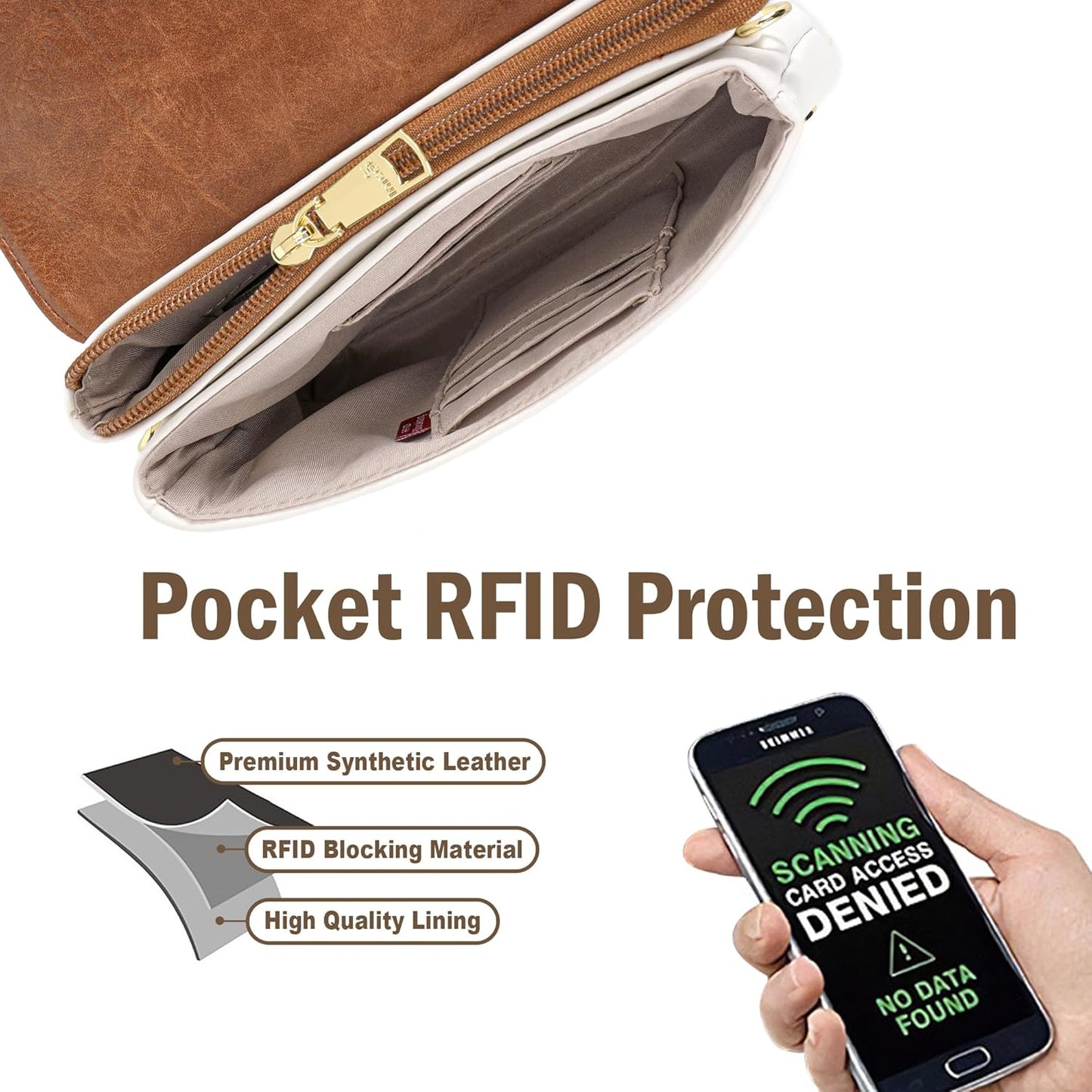Soft Small Leather Crossbody Bags for Women RFID Blocking Travel Purses Handbags Cell Phone Purse