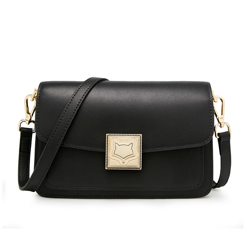 Fashion Organ Box Bag Ladies Autumn Winter Retro Shoulder Bag Temperament Women'S Messenger Bag Split Leather Square Bag