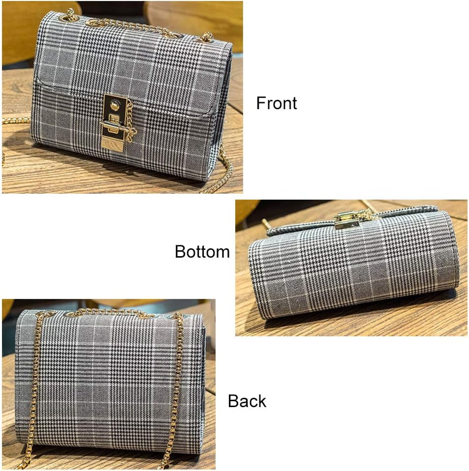 Small Crossbody Bag for Women, Cute Leather Clutch Purses for Girls, Mini Shoulder Bag with Chain Strap (Black1)