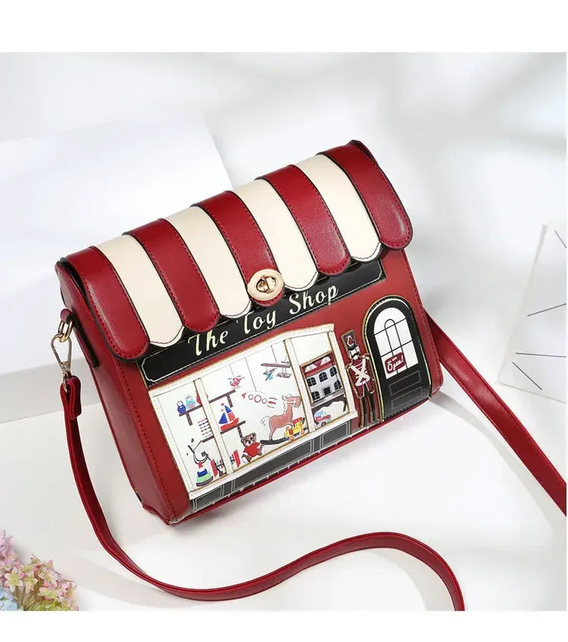 Autumn and Winter New Oblique Small Bag One-Shoulder Women'S Bag Personality Flower Bag Small Square Bag Hit Color Bag