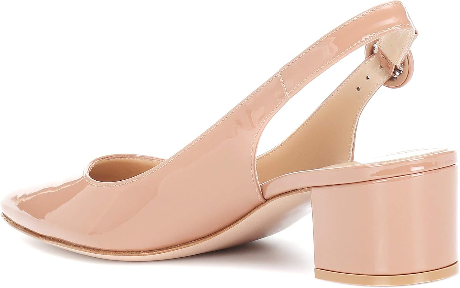 Women'S Pointed Toe Pumps Slingback Block Heels Ankle Straps Chic Office Dress Shoes 2 Inches