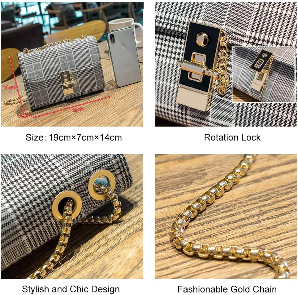 Small Crossbody Bag for Women, Cute Leather Clutch Purses for Girls, Mini Shoulder Bag with Chain Strap (Black1)