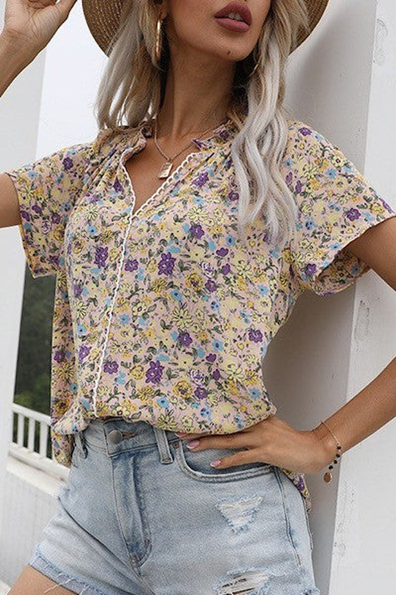 Floral Button Front Blouse
