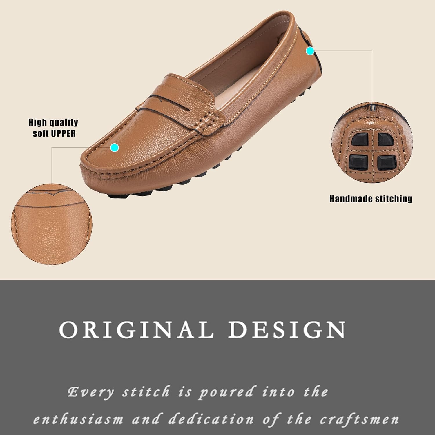 Women'S Genuine Leather Penny Loafers Classic Driving Moccasins Casual Slip on Comfort Women Loafer Shoes