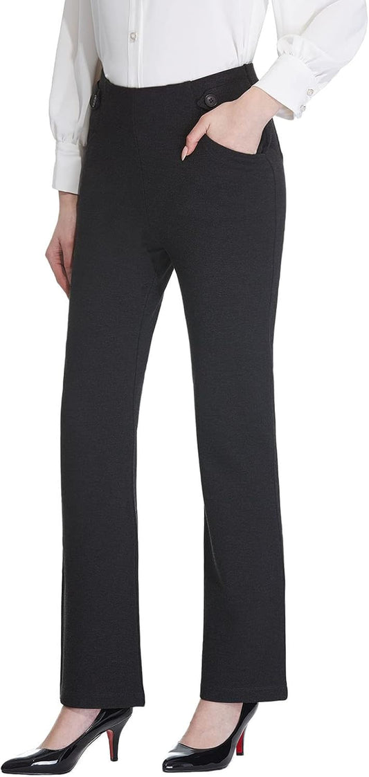 Women'S Bootcut Dress Pants 28"/30"/32"/34" Slacks Business Casual Office Pants Petite/Regular/Long/Tall Length